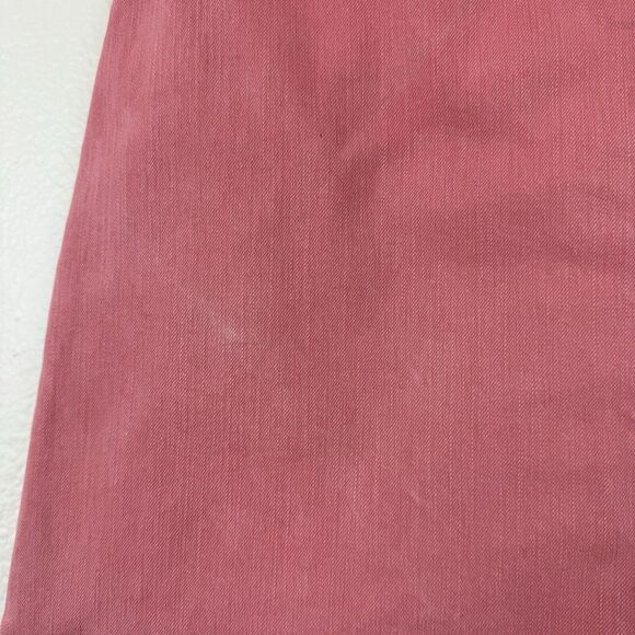 C EST. 1946 Denim Button Front Scalloped Mini Skirt Stretch Pockets Pink Coral 6 - Picture 6 of 15